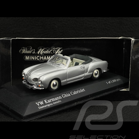 Volkswagen VW Karmann Ghia Cabriolet 1957 Argent Diamant 1/43 Minichamps 430051035
