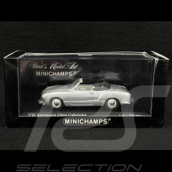 Volkswagen VW Karmann Ghia Cabriolet 1957 Argent Diamant 1/43 Minichamps 430051035