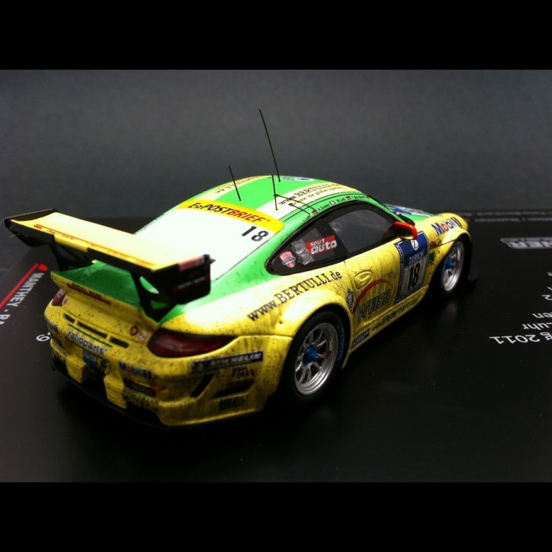 Set Porsche 997 GT3 RSR Manthey Nürburgring 2011 n°18 1/43 Spark