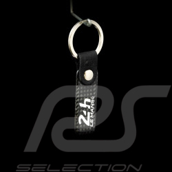Porte-clés 24h Le Mans cuir et carbone QR Code KIU_002
