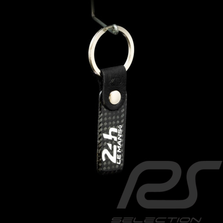 24h Le Mans Schlüsselanhänger aus Leder und Carbon QR Code KIU_002