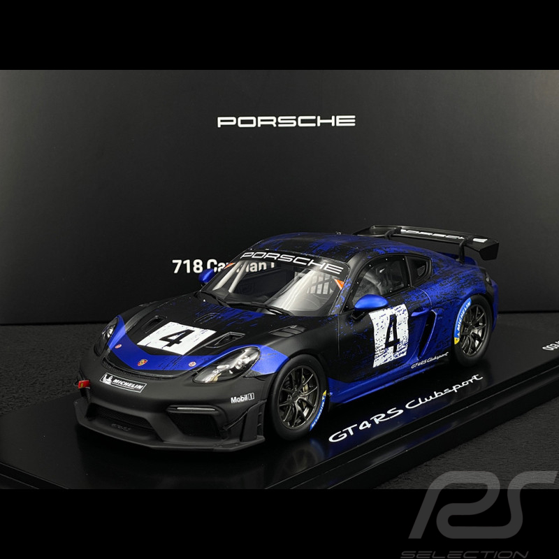 Exemplar Nr. 3/300 Porsche 718 Cayman GT4 RS Clubsport Typ 982 2023 Violett / Schwarz 1/18 Spark WAP0214150PCAY