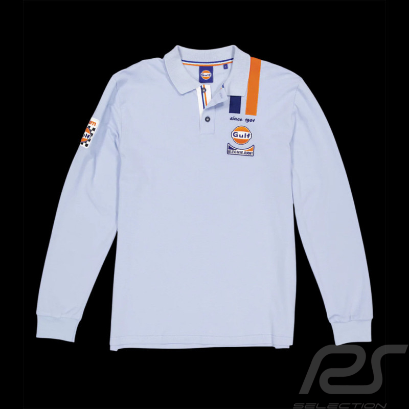 Polo Gulf Racing Legend Manches Longues Bleu Clair GU252POM05-125 - homme