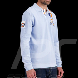Gulf Poloshirt Racing Legend lange Ärmel Hellblau GU252POM05-125 - herren