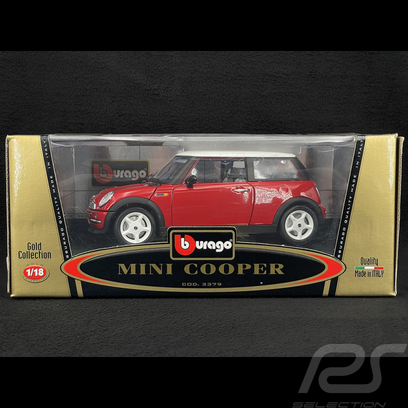 Mini Cooper 2000 Red / White 1/18 Bburago 3379