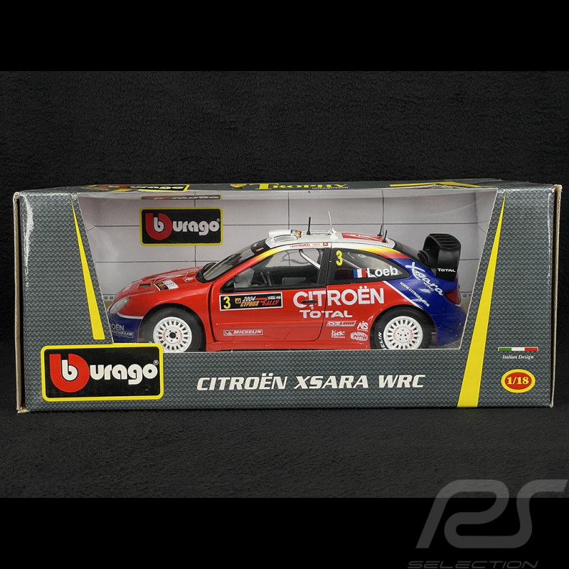 Sébastien Loeb Citroën Xsara WRC n°3 Vainqueur Rallye Chypre 2004 1/18 Bburago 39044