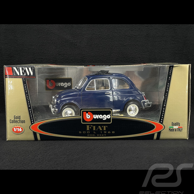 Fiat 500 L Open Roof 1968 Dark Blue Metallic 1/18 Bburago 3327