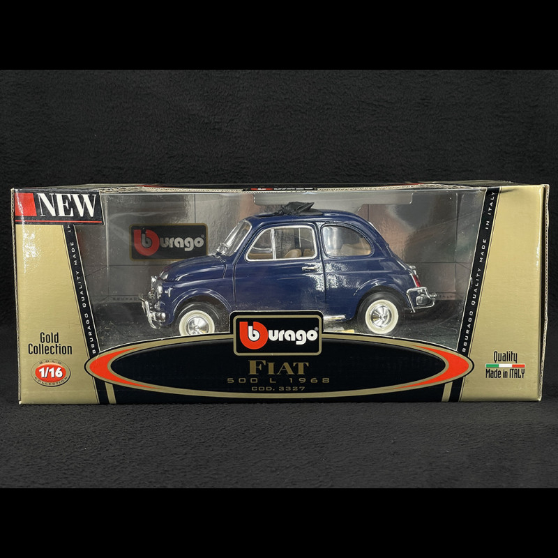 Fiat 500 L Open Roof 1968 Dark Blue Metallic 1/18 Bburago 3327