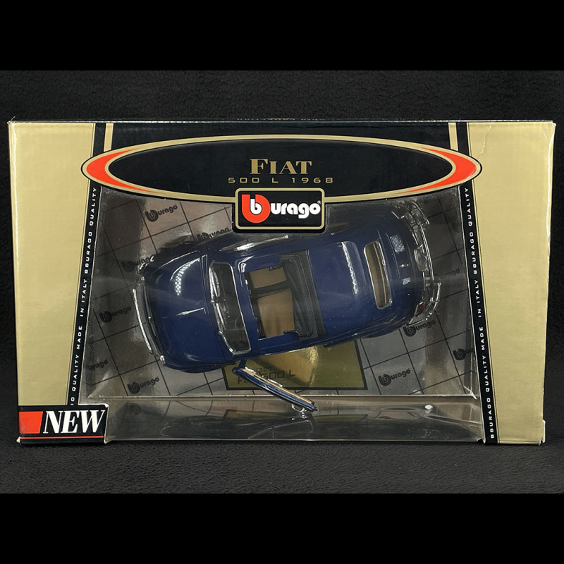 Fiat 500 L Open Roof 1968 Dark Blue Metallic 1/18 Bburago 3327