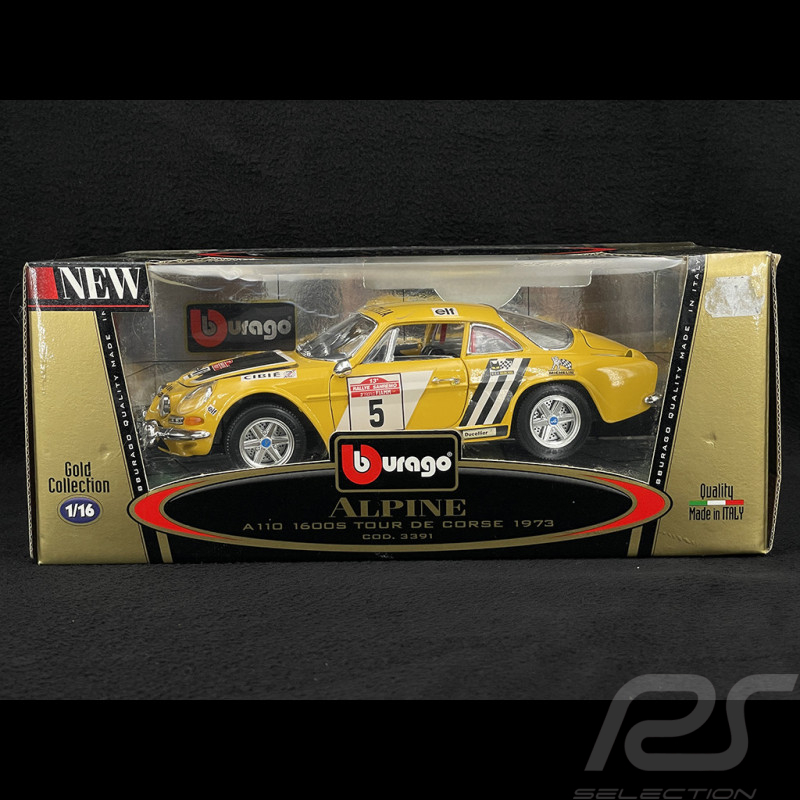 Alpine A110 1600 S n°5 Tour de Corse 1973 Yellow 1/16 Bburago 3391