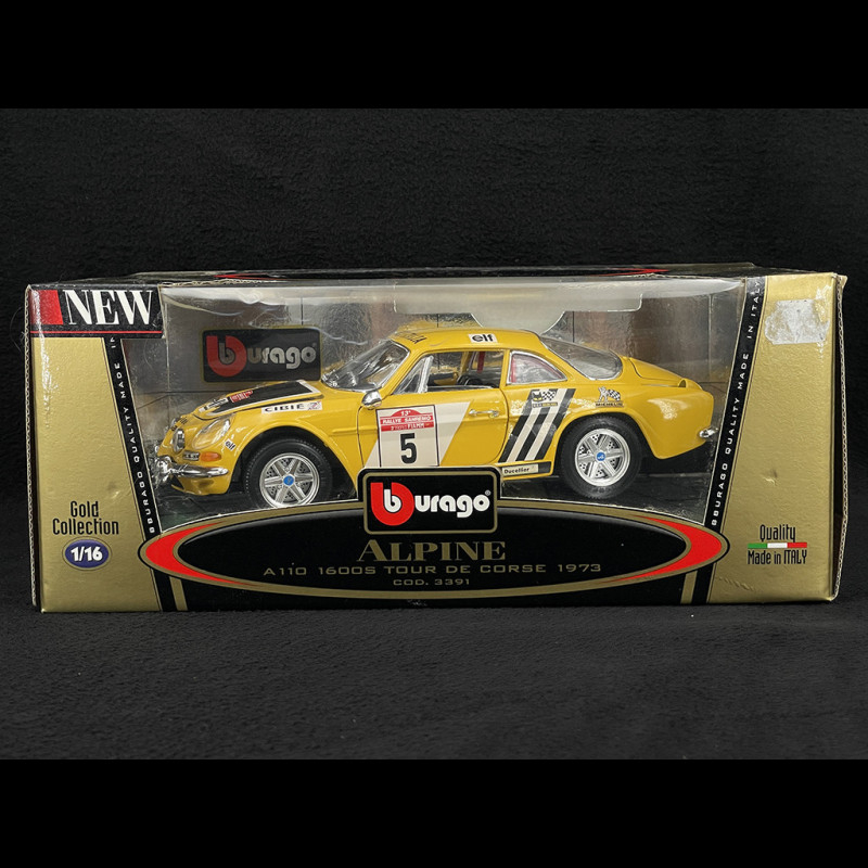 Alpine A110 1600 S n°5 Tour de Corse 1973 Gelb 1/16 Bburago 3391