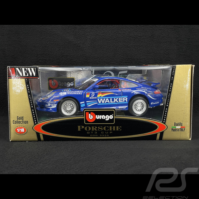 Porsche 911 GT3 Cup Type 996 n°9 Blue 1/18 Bburago 3335