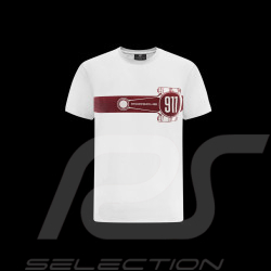 Set von 2 Porsche Sweatshirt + Bielle T-Shirt 911 Essential Weiß / Burgundyrot