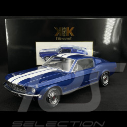 Ford Mustang GT Fastback 1968 Bleu Bandes Blanches 1/12 KK Scale KKDC120224