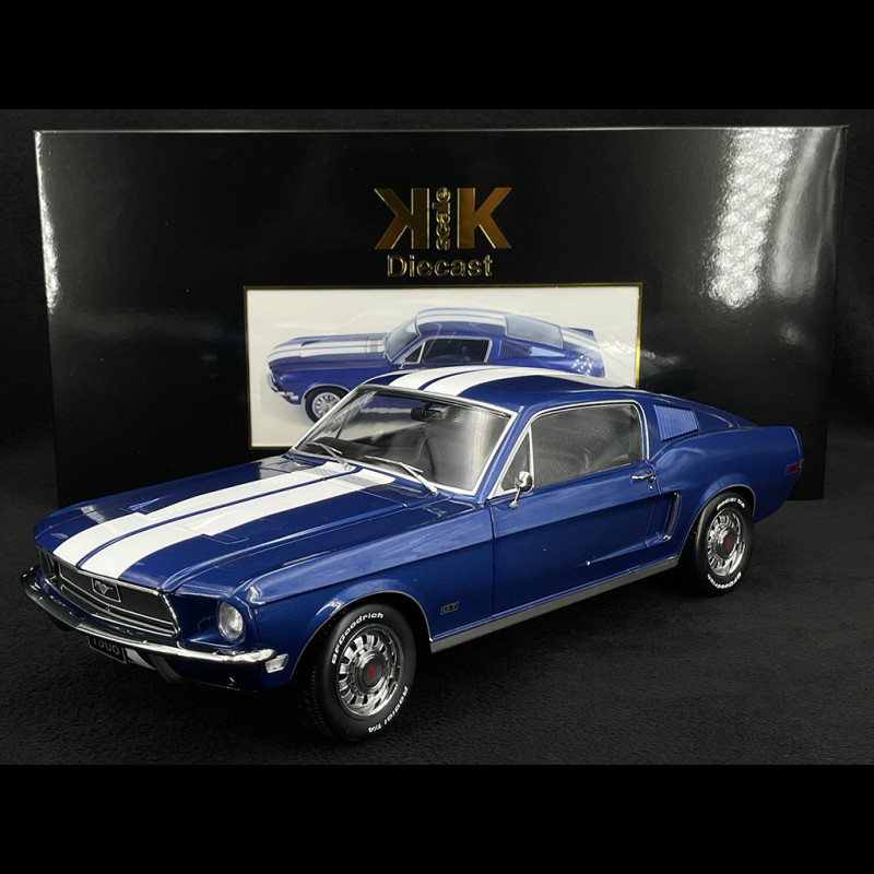 FORD MUSTANG GT 350 fastback blanc bandes bleu 1/18 JOUEF