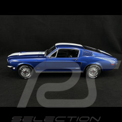 Ford Mustang GT Fastback 1968 Bleu Bandes Blanches 1/12 KK Scale KKDC120224