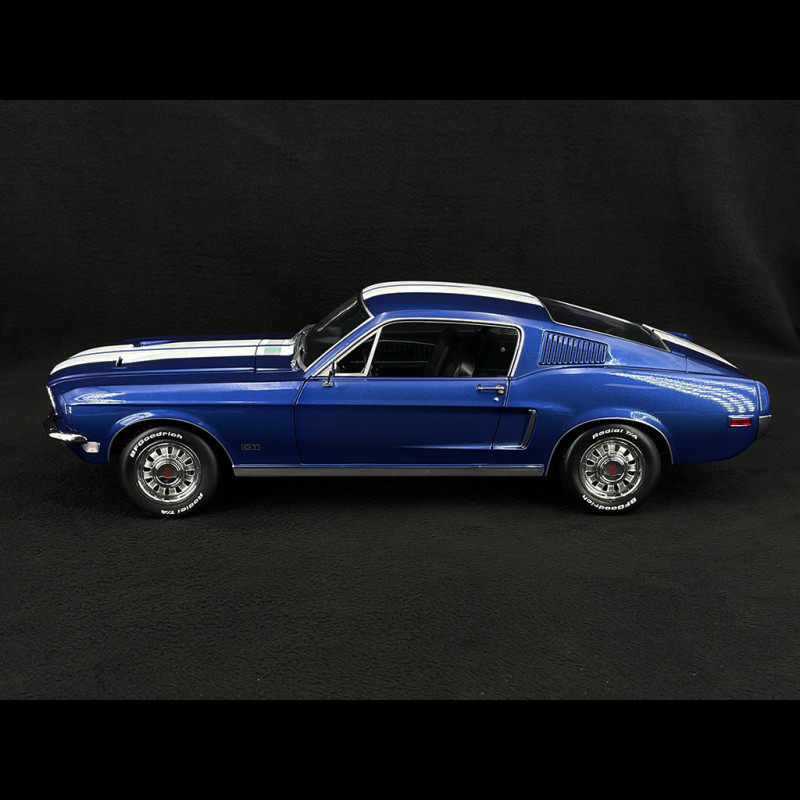 Location FORD Mustang Coupé 1965 Bleu Bandes Blches 1965 Bleu Bandes