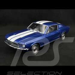 Ford Mustang GT Fastback 1968 Bleu Bandes Blanches 1/12 KK Scale KKDC120224