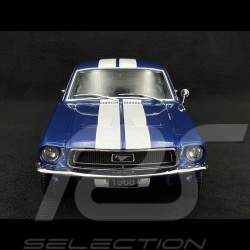 Ford Mustang GT Fastback 1968 Bleu Bandes Blanches 1/12 KK Scale KKDC120224