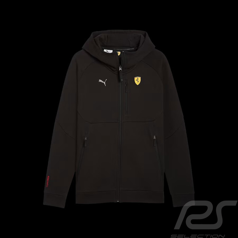 Ferrari Kapuzen-Sweatshirt Leclerc / Hamilton mit Reißverschluss PumaTech Schwarz 633936-01