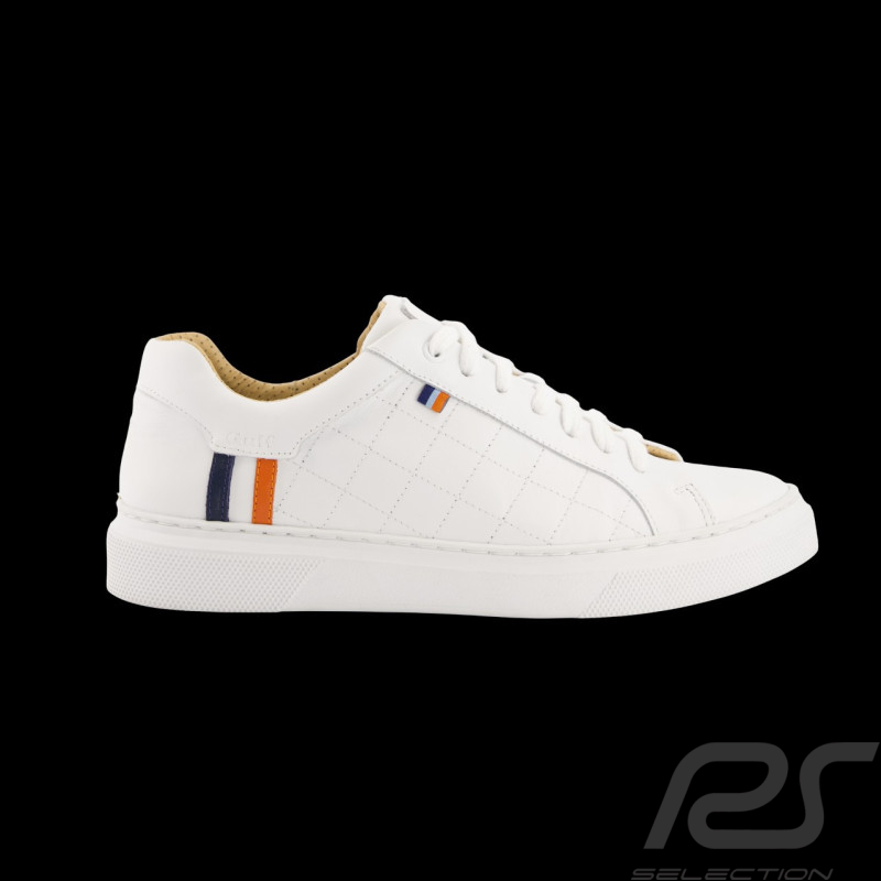Gulf Lederschuh Weiß Orange Blau – GU252FMW01-000