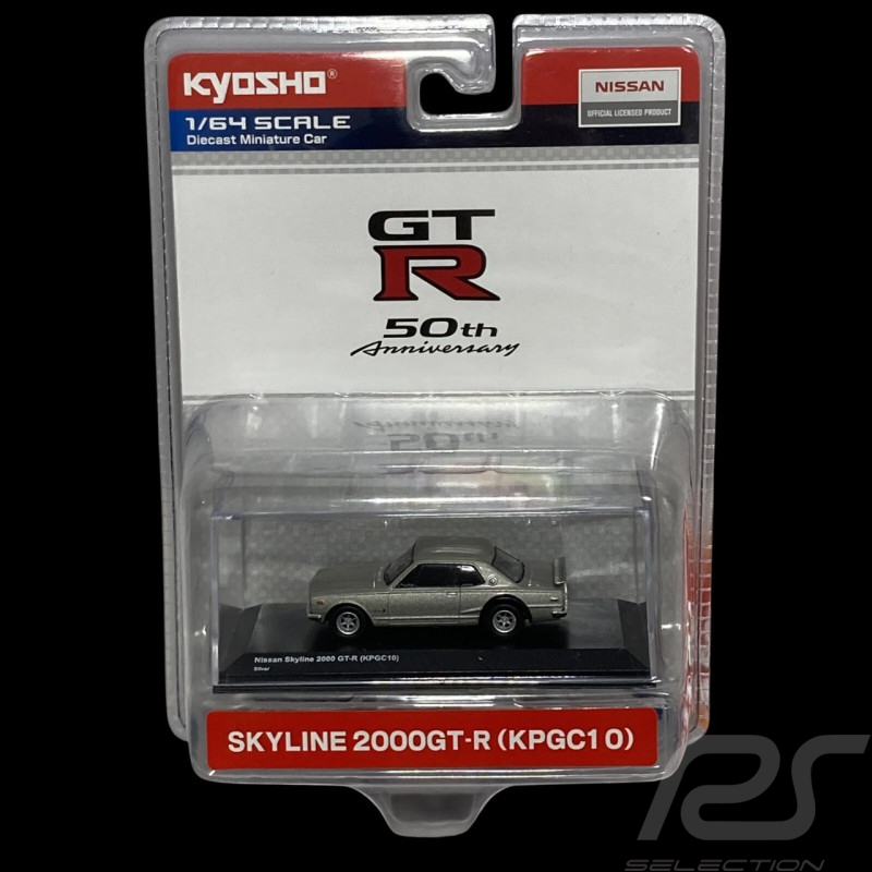 Nissan Skyline 2000 GT-R 1969 Silber 1/64 Kyosho 16KYO06990SB