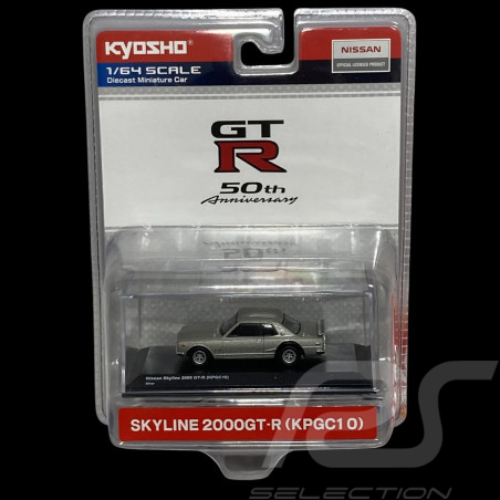 Nissan Skyline 2000 GT-R 1969 Argent 1/64 Kyosho 16KYO06990SB