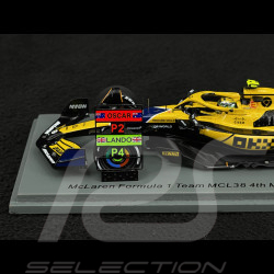 Lando Norris McLaren MCL38 n°4 4th Monaco GP 2024 1/43 Spark S9538