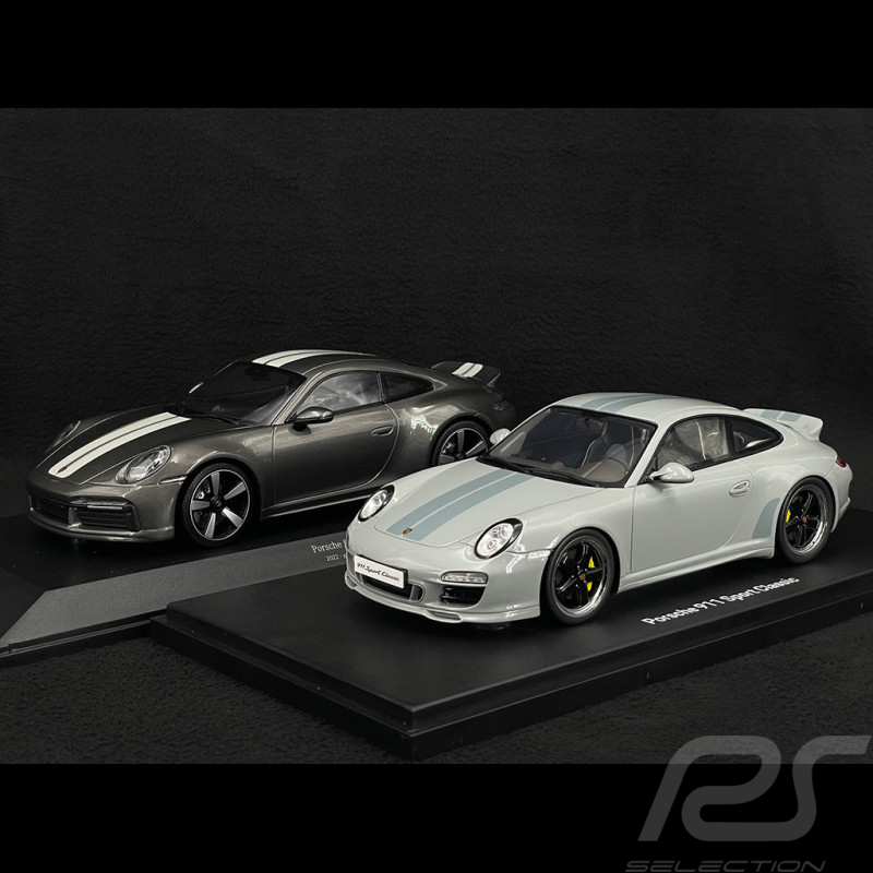 Duo Porsche 911 Sport Classic Type 997 2009 + Type 992 2022 Gris