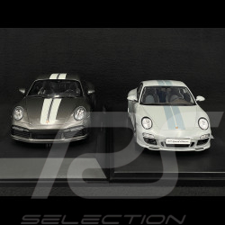 Set von 2 Porsche 911 Sport Classic Typ 997 2009 + Typ 992 2022 Grau