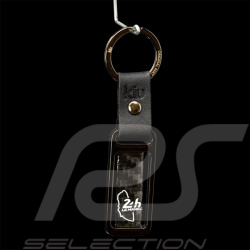 24h Le Mans Keyring Carbon Track Outline Black Chrome KIU_007