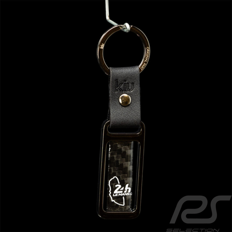 Porte-clés 24h Le Mans Carbone Tracé Circuit Noir Chromé KIU_007