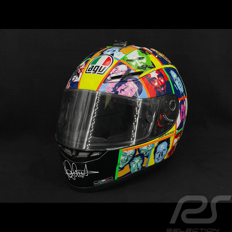 Signiert Valentino Rossi Helm AGV GP-Tech Faces 2008 Replica 1:1 Mehrfarbig 2406/2500