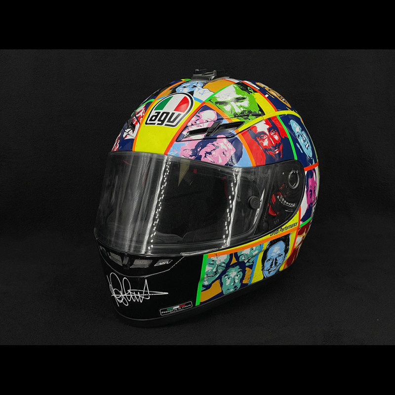 agv gp tech faces helmet Autograph Valentino Rossi Helmet AGV GP-Tech Faces 2008 Replica 1/1  Multicolor 2406/2500