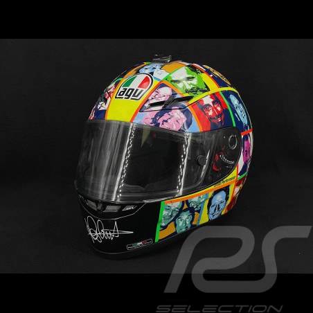 Signiert Valentino Rossi Helm AGV GP-Tech Faces 2008 Replica 1:1 Mehrfarbig 2406/2500