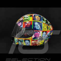 Signé Valentino Rossi Casque AGV GP-Tech Faces 2008 Réplica 1:1 Multicolore 2406/2500