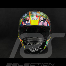 Signiert Valentino Rossi Helm AGV GP-Tech Faces 2008 Replica 1:1 Mehrfarbig 2406/2500