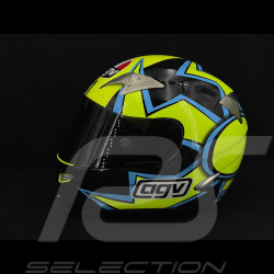 Signed Valentino Rossi Helmet AGV Ti-Tech By Roby Yellow Blue Size L Limited Edition 1/500
