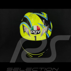 Signed Valentino Rossi Helmet AGV Ti-Tech By Roby Yellow Blue Size L Limited Edition 1/500