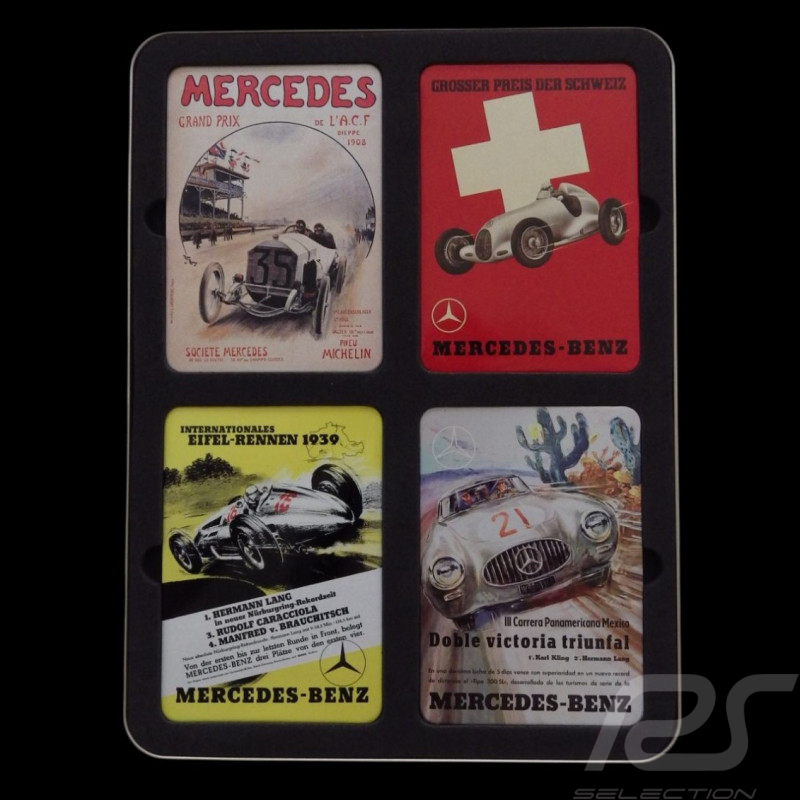 Mercedes-Benz Set 4 Magnete Legendäre Momente Metallbox 1908–1952