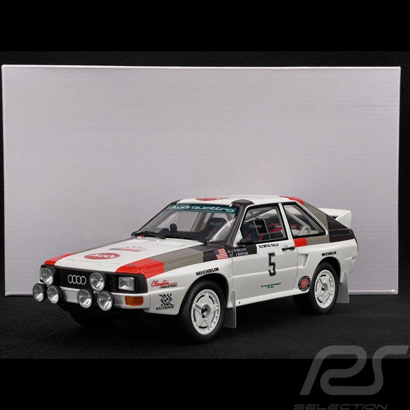 Audi Sport Quattro Nr.5 Buffum/Wilson Olympus Rallye 1986 Weiß / Schwarz / Rot 1/18 Ottomobile OT1159