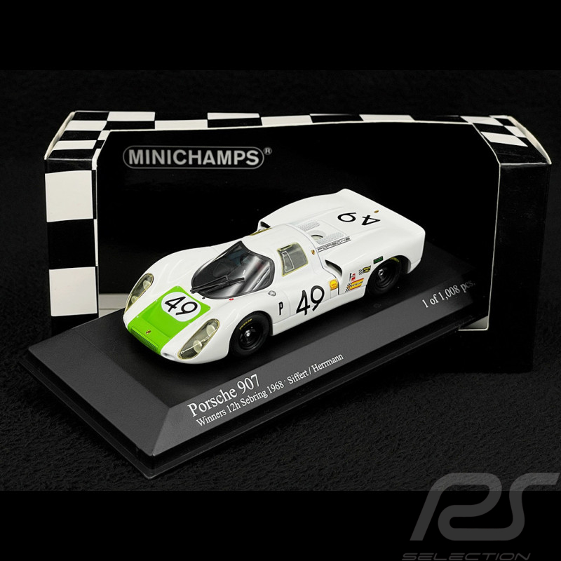 Jo Siffert Porsche 907 K Sieger 12H Sebring 1968 Weiß 1/43 Minichamps 400686849