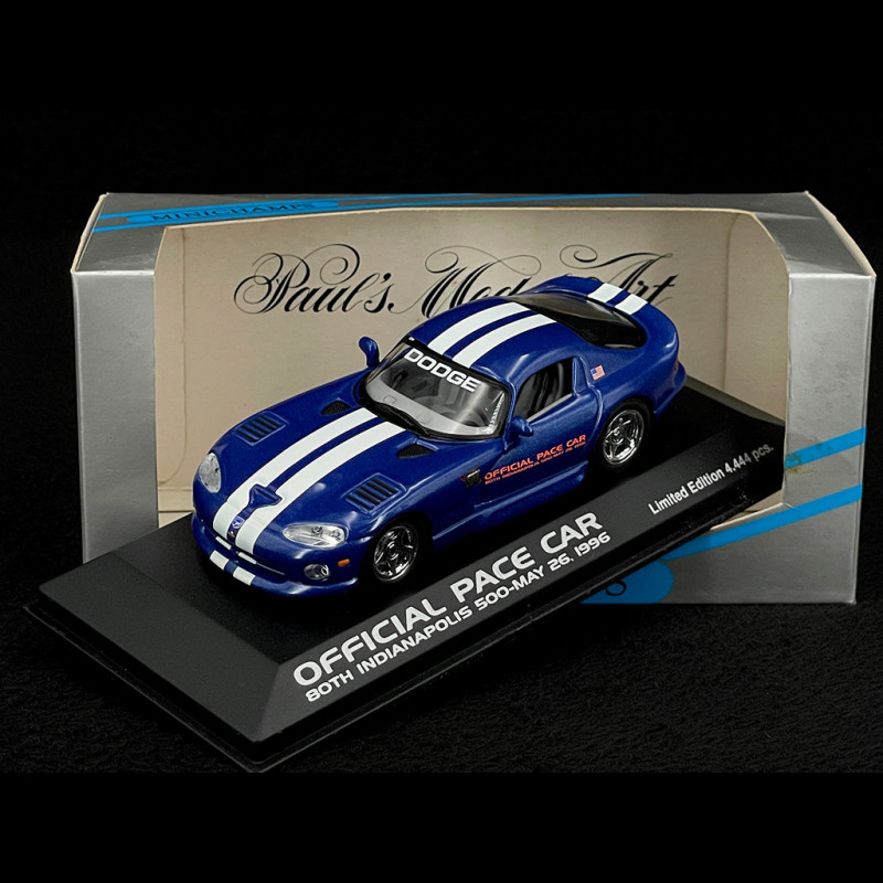 Dodge Viper GTS Pace Car Indy 500 1996 Bleu 1/43 Minichamps 430144023