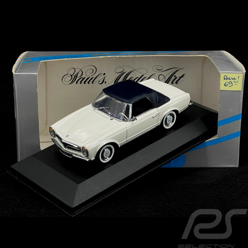 Mercedes-Benz 280 SL Cabriolet Softtop W113 1968 White Whitewall Tires 1/43 Minichamps 430032240