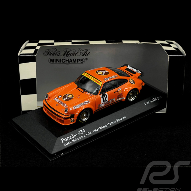 Helmut Kelleners Porsche 934 Winner DRM Nürburgring 1976 Orange 1/43 Minichamps 400766412