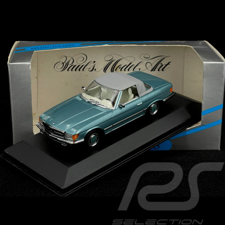 Mercedes-Benz 350 SL Cabriolet Softtop 1971 Türkisgrün 1/43 Minichamps 430033441