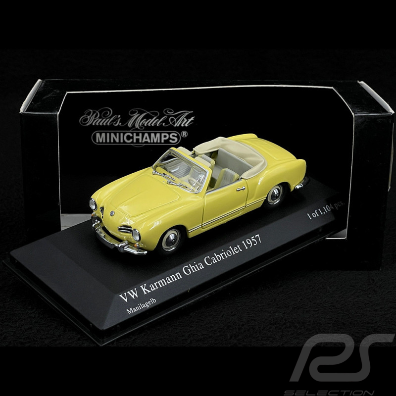 Volkswagen Karmann Ghia Cabriolet 1957 Jaune 1/43 Minichamps 430051042