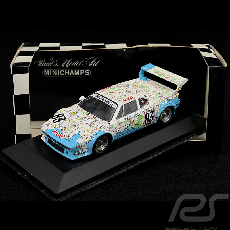 BMW M1 n° 83 24h Le Mans 1980 Carte de France 1/43 Minichamps 430802583