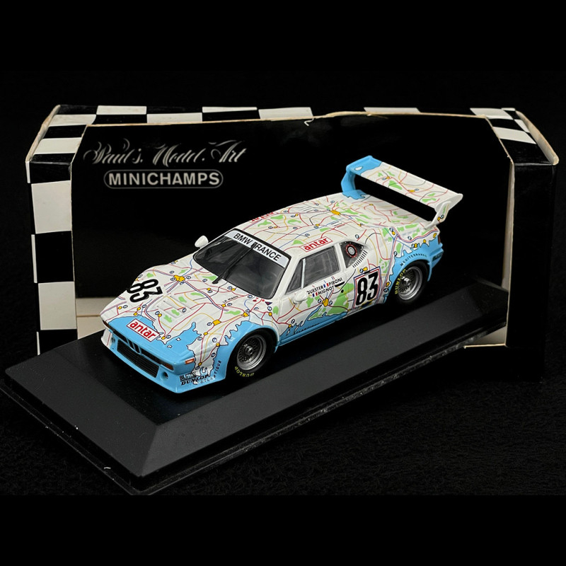 BMW M1 n° 83 24h Le Mans 1980 Carte de France 1/43 Minichamps