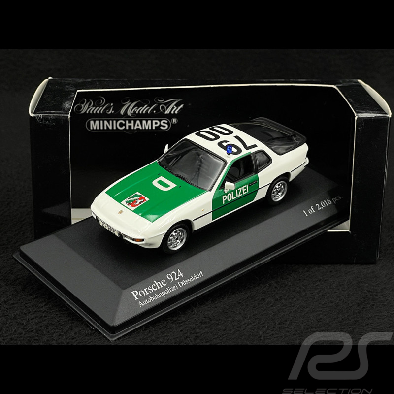 Porsche 924 Coupé Police Autobahnpolizei Düsseldorf 1984 Blanc Vert 1/43 Minichamps 400062190